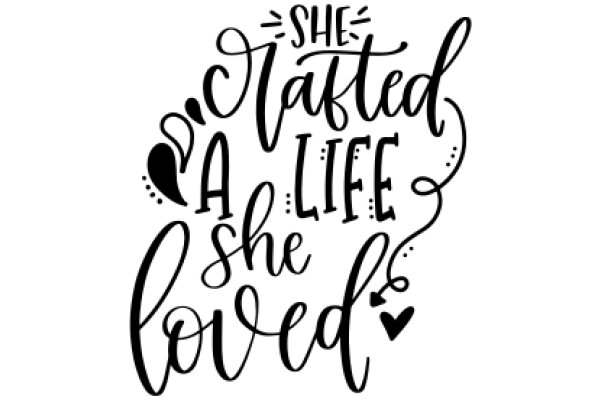 Hand-Drawn Quotation: 'She Crafted a Life She Loved'