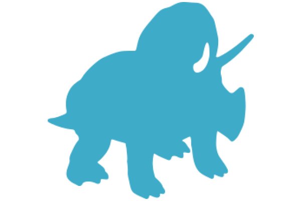 A Blue Silhouette of a Rhino