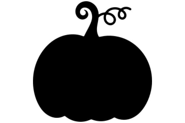 A Silhouette of a Pumpkin with Swirls