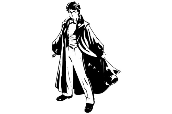 A Classic Silhouette of a Gentleman in a Tuxedo