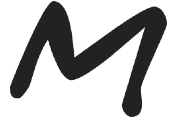 Stylized Black Letter 'M' on a White Background