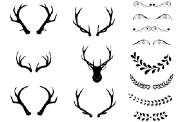 A Collection of Stylized Animal and Plant Silhouettes