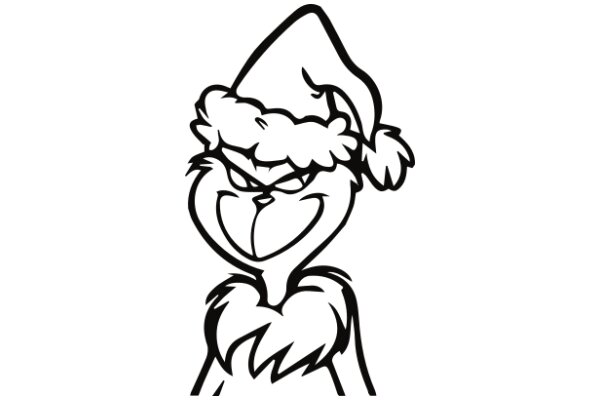 A Festive Cartoon Character: A Grumpy Santa Hat