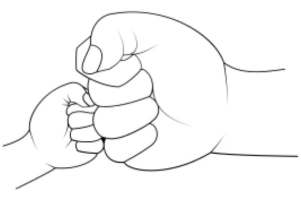 A Gentle Embrace: A Line Drawing of Two Hands Holding Each Other