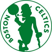 Boston Celtics Logo with a Basketball Player Silhouette