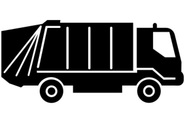 A Simple Line Drawing of a Truck