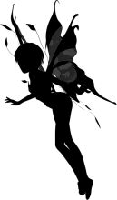 Silhouette of a Fantasy Creature: A Black and White Artwork