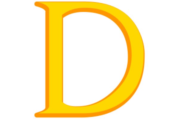 A Simple, Yellow Letter 'D' on a White Background