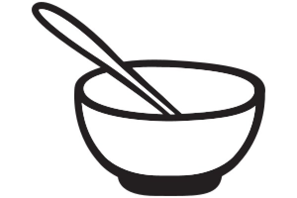 Simplistic Illustration of a Bowl with a Spoon