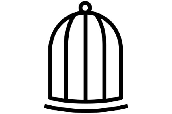 Simplistic Line Drawing of a Birdcage