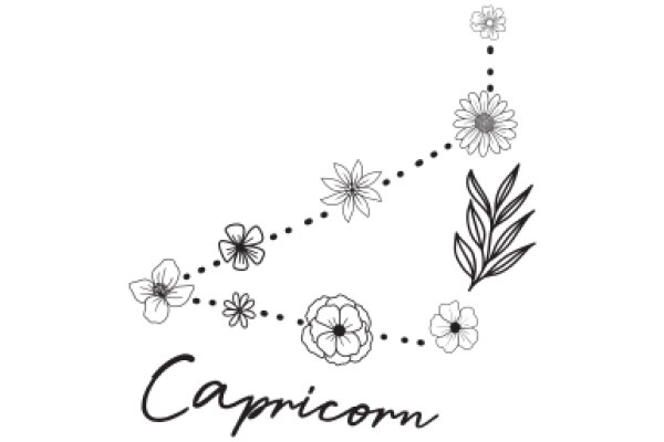 Capricorn Constellation: A Floral Illustration