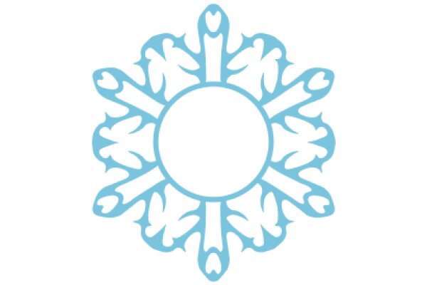 Stylized Snowflake Design with a Blue Color Scheme