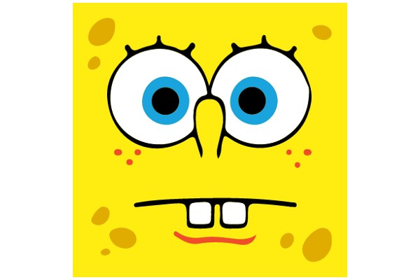 Squinty Eyed SpongeBob: A Playful Illustration