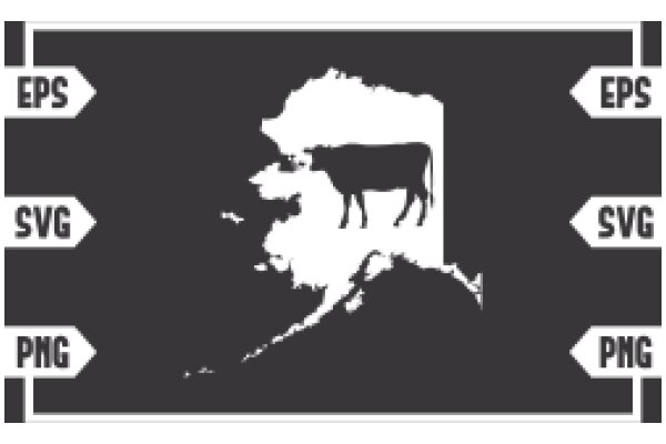 A Graphic Design of a Cow Silhouette with Textual Elements