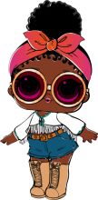 Stylish Cartoon Character with Pink Bow and Goggles