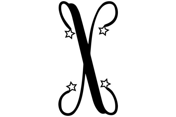 Stylized Monogram with Star Accents