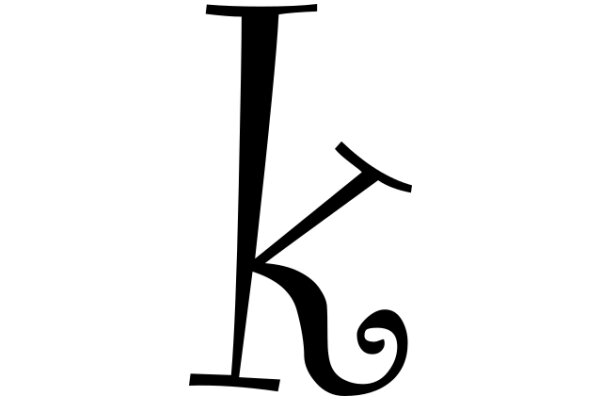 Stylized Letter K with a Swirl Design