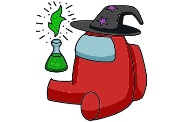 A Magical Scene: A Wizard's Hat and a Bottle of Potions