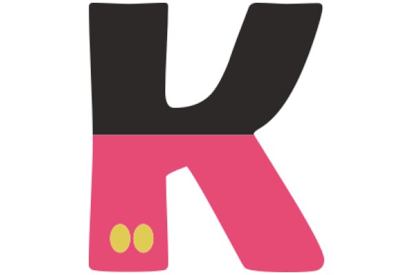 Vibrant Letter K with Pink and Black Background