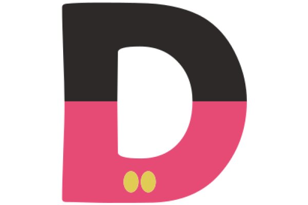 Stylized Letter 'D' with Pink and Black Background