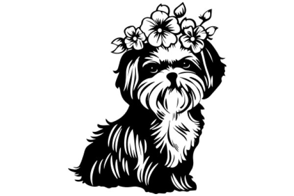 A Charming Canine with a Floral Crown