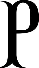 Simplicity in Design: A Black Letter 'P' on a White Background