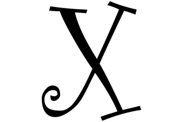 Stylized Letter X with a Swirl Design