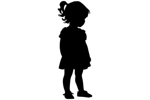 Silhouette of a Child in a School Uniform