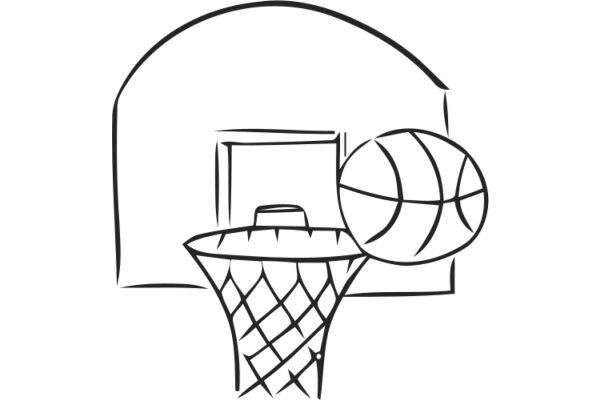 A Basketball Dream: A Sketch of a Basketball Goal and Ball