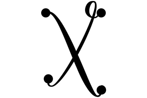 Stylized Black Letter X with a Ball at the Bottom