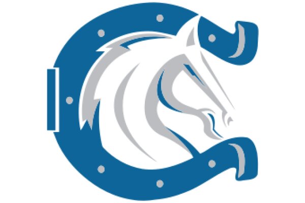 Stylized Blue and White Horse Logo