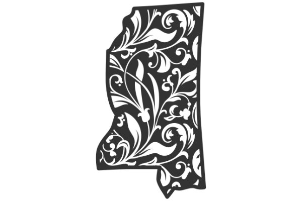 Stylized State Outline with Floral Patterns