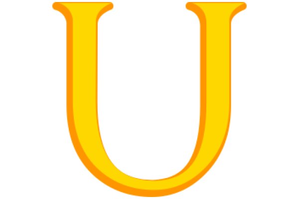 Vibrant Yellow Letter 'U' in a Simple, Clean Design