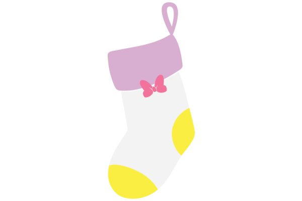 A Festive Purple and Yellow Stocking with a Pink Bow