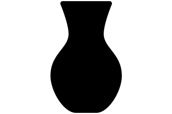 A Solid Black Vase Against a White Background