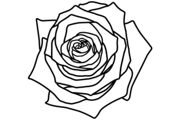 Stylized Rose: A Line Drawing