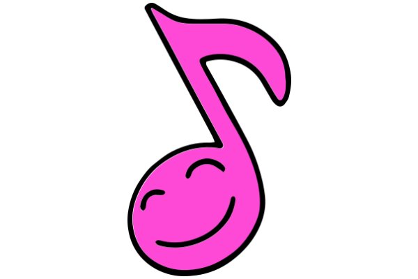 A Pink Smiley Face Music Note Emoji