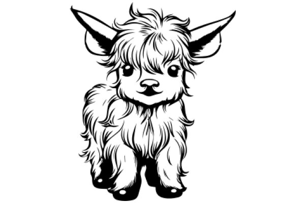 Stylized Illustration of a Fluffy, Friendly Earless Creature with a Smile