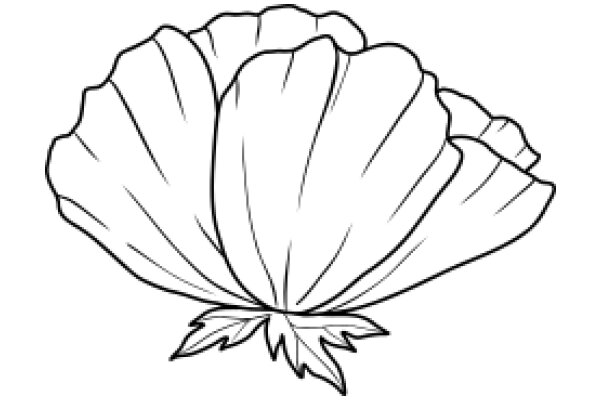 Stylized Artwork of a Flower with a Single Leaf