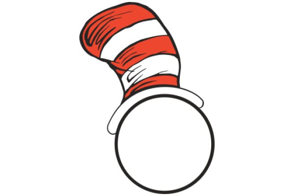 Whimsical Illustration of a Red and White Striped Hat with a Round Base