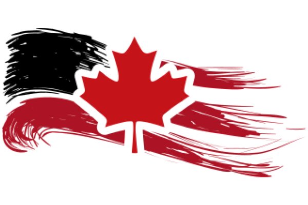 Stylized Canadian Flag with Abstract Design Elements