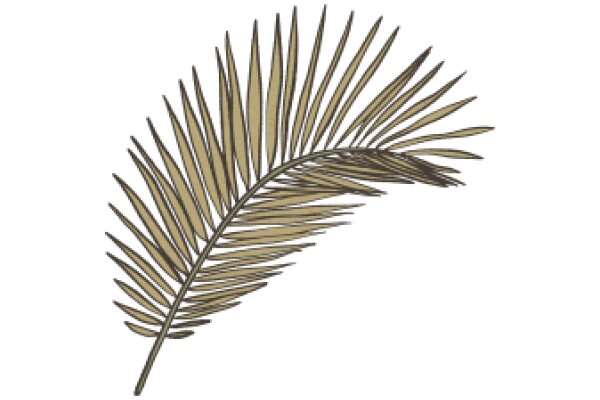 Stylized Illustration of a Palm Leaf