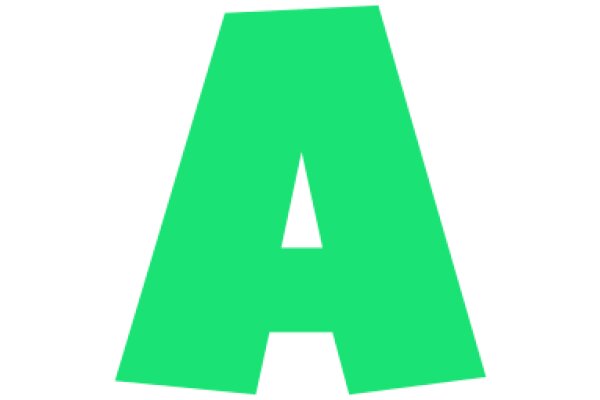 Vibrant Green Letter 'A' on a White Background