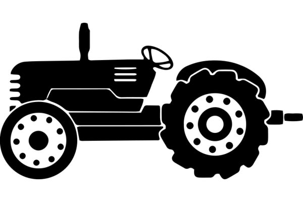 A Classic Illustration of a Tractor and Wheel