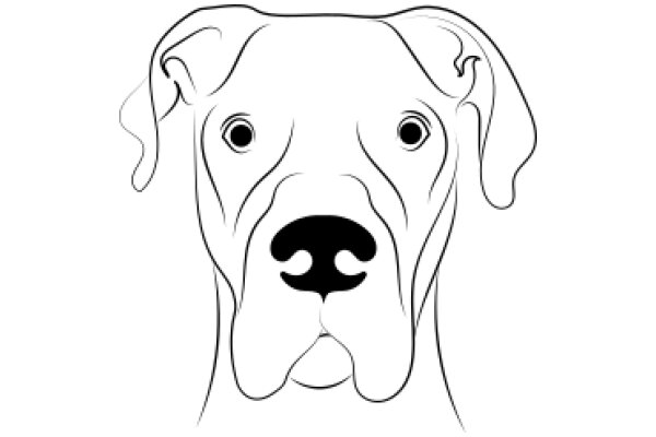 Stylized Portrait of a Dog's Head with a Black Nose