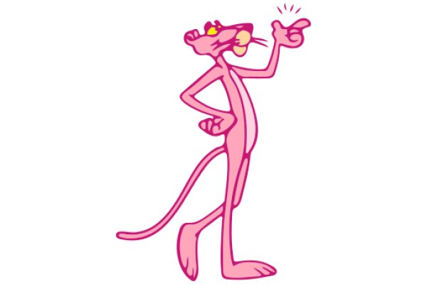 Pink Cartoon Character Pointing Upwards