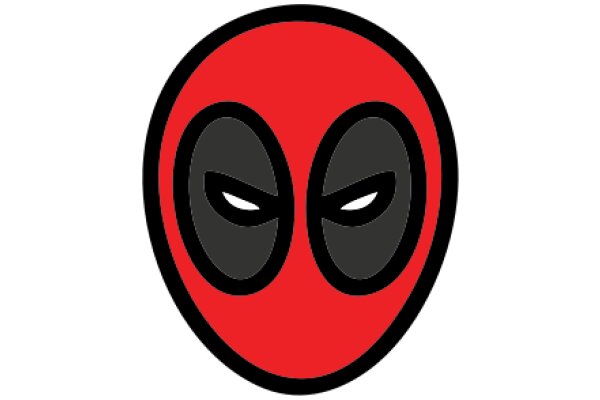 Vibrant Red and Black Logo of a Character with a Serious Expression