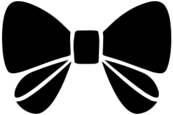 Stylized Black Bow with White Outline