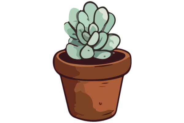 A Whimsical Illustration of a Potted Cactus