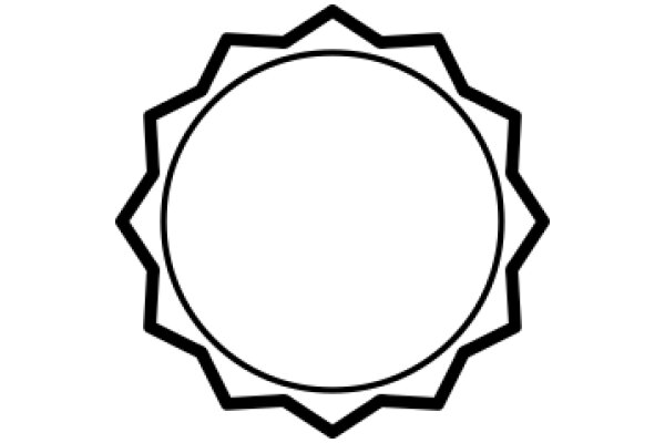 Stylized Geometric Design: ACircle and a Zigzag Line